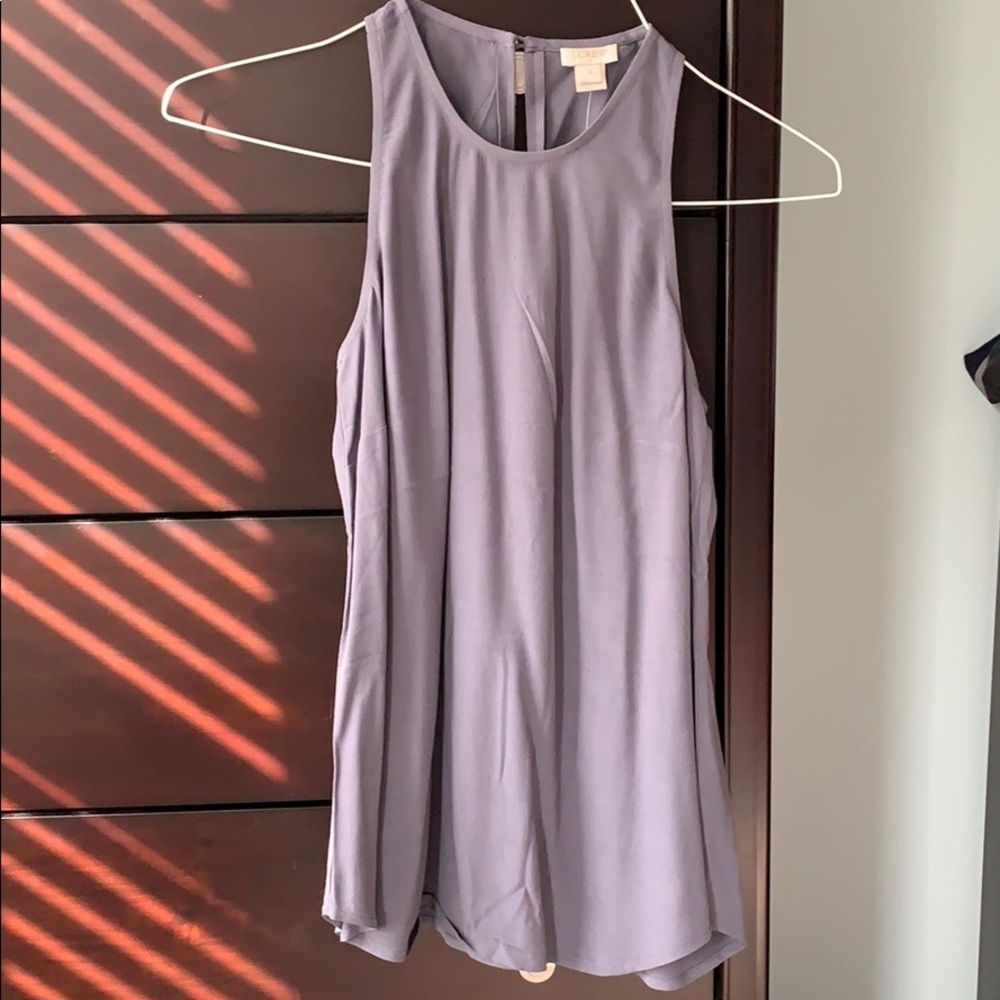 High neck J. Crew tank. One button in back.